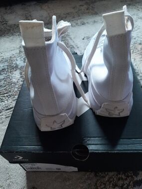 Converse White High-Top Slip-On Sneakers with Heel Star